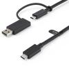 StarTech.com 1m USB-C Kabel mit USB-A Adapter Dongle - Hybrid 2-in-1 USB-C Kabel mit USB-A - USB-C auf USB-C (10Gbit / s - 100W PD), USB-A auf USB-C (5 Gbit / s) (USBCCADP) - USB-Kabel - 24 pin USB-C (M) zu 24 pin USB-C (M) - 1 m - USB-Stromversorgung (1