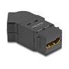 Delock - HDMI Verlängerungsadapter - HDMI weiblich Paneel montierbar zu HDMI weiblich gewinkelt - Schwarz - Keystone-Buchse, unterstützt 8K 60 Hz (7680 x 4320)