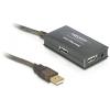 Delock USB 2.0 Extension Cable 10 m active with 4 port Hub - Hub - 4 x USB 2.0
