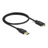 Delock - USB-Kabel - 24 pin USB-C (M) zu 24 pin USB-C (M) - USB 3.2 Gen 1 - 3 A - 50 cm - Daumenschrauben - Schwarz