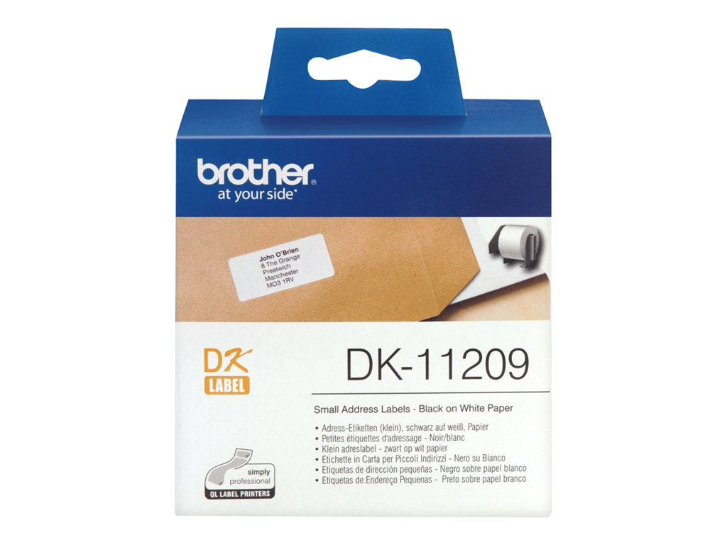 Brother DK-11209 - Schwarz auf Weiß - 800 Adressetiketten - für Brother QL-1050, QL-500, QL-550, QL-560, QL-570, QL-650, QL-710, QL-720, QL-820