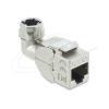Delock Keystone Modul RJ45 Buchse zu LSA Cat.6A werkzeugfrei 90 grad winkelbar geschirmt  für Kabeldurchmesser von 6,0 - 8,5 mm