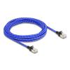 Delock RJ45 Netzwerkkabel mit Geflechtmantel Cat.6A U / FTP Slim 5 m blau