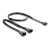 Delock - Netzsplitter für Lüfter - 4-polig PWM (W) zu 4-polig PWM (M) - 12 V - 1 A - 50 cm - 20 / 50 cm - Y-förmig - Schwarz
