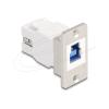 Delock Panel Mount USB 5 Gbps Typ-B Buchse zu USB Typ-A Buchse konisch