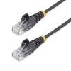 StarTech.com 3 m Cat6-Kabel - Schlankes Cat6-Patchkabel - Schwarz - Snagless RJ45-Anschlusse - Gigabit-Ethernet-Kabel - 28 AWG - Patch-Kabel - RJ-45 (M) zu RJ-45 (M) - 3 m - CAT 6 - ohne Haken - Schwarz