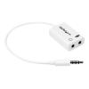 StarTech.com 4 Position Microphone and Headphone Splitter 3.5 mm 4 Pin / 4 Pole Mic and Audio Combo Splitter Cable (MUYHSMFFADW) - Headset-Splitter - mini-phone stereo 3.5 mm weiblich zu 4-poliger Mini-Stecker männlich - 15.25 cm - weiß - für P / N: MU