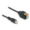 Delock - Audio-Adapter - 2-polige Klemmleiste zu RCA weiblich - 15 cm - Schwarz