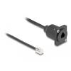 Delock - Telefonverlängerungskabel - RJ-10 (M) zu RJ-10 (W) schraubbar - 30 cm - Schwarz
