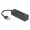 Delock USB Hub 4 Port USB 2.0 mit 4 x USB Typ-A Buchse schwarz
