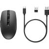 HP 715 - Maus - mehrere Geräte, wiederaufladbar - 7 Tasten - kabellos, kabelgebunden - Bluetooth 3.0, 2.4 GHz - kabelloser Empfänger (USB) - Schwarz