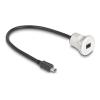 Delock USB 2.0 Mini-B Einbaubuchse mit Kabelpeitsche Stecker 30 cm Aluminium