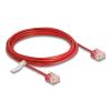 Delock RJ45 Netzwerkkabel Cat.6 UTP Ultra Slim 3 m rot mit kurzen Steckern