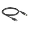 Delock - Stromkabel - 24 pin USB-C (M) zu Gleichstromstecker 5,5 x 2,1 mm (M) - 5 V - 1.5 A - 1 m - Schwarz