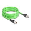 Delock M12 Kabel X-kodiert 8 Pin Stecker zu RJ45 Stecker PUR (TPU) 5 m