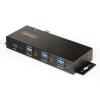StarTech.com 7-Port Managed USB Hub with 7x USB-A, Heavy Duty with Metal Industrial Housing, ESD & Surge Protection, Wall / Desk / Din-Rail Mountable, USB 3.0 / 3.1 / 3.2 Gen 1 5Gbps - Hub - 6 x USB 3.2 Gen 2 + 1 x USB 3.2 Gen 1 - wandmontierbar, Desktop,