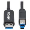 Eaton Tripp Lite Series USB 3.2 Gen 1 Plenum-Rated Fiber Active Optical Cable (AOC) - A / B M / M, Black, 20 m - USB-Kabel - USB Typ A (M) zu USB Type B (M) - USB 3.2 Gen 1 - 20 m - Plenum, Active Optical Cable (AOC) - Schwarz