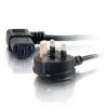 C2G 3m 18 AWG UK 90° Power Cord (IEC320C13R to BS 1363) - Stromkabel - power IEC 60320 C13 zu BS 1363 (M) gewinkelt - 3 m - Schwarz