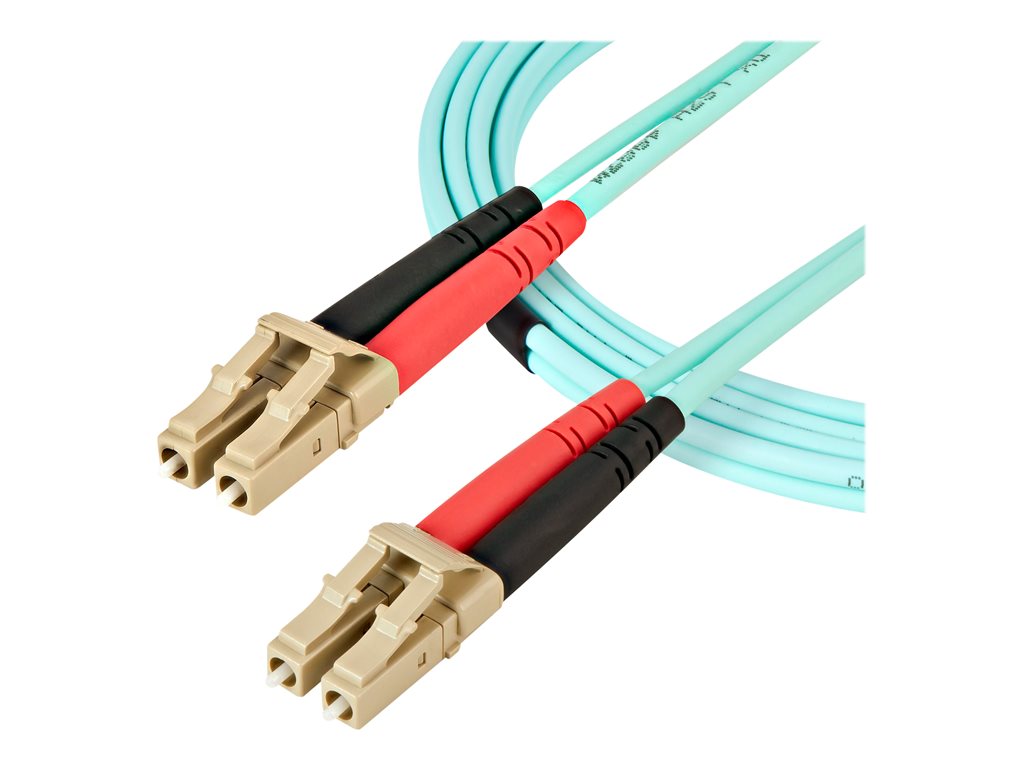 StarTech.com Aqua OM4 Duplex Multimode Fiber - 16 ft / 5m - 100 Gb - 50 / 125 - OM4 Fiber - LC to LC Fiber Patch Cable (450FBLCLC5) - Netzwerkkabel - LC Multi-Mode (M) zu LC Multi-Mode (M) - 5 m - Glasfaser - Duplex - 50 / 125 Mikrometer - OM4 - Aquamari