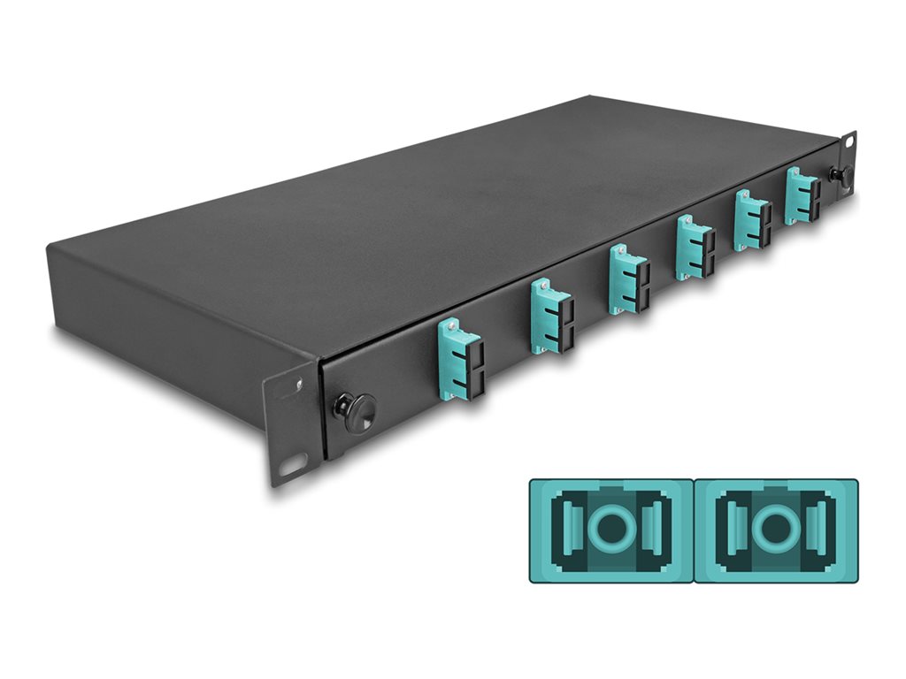 Delock 19 Zoll LWL Spleißbox 6 x SC Duplex OM3 1HE