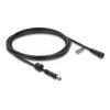 Delock - Spannungsversorgungs-Verlängerungskabel - DC-Anschluss 5,5 mm x 2,1 mm (M) Schutzkappe zu DC-Anschluss 5,5 mm x 2,1 mm (W) mit Gewinde - 12 - 24 V - 1 m - Schwarz
