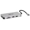 Eaton Tripp Lite Series USB-C Dock, Dual Display - 4K 60 Hz HDMI, USB 3.2 Gen 1, USB-A Hub, GbE, Memory Card, 100W PD Charging, Gray - Dockingstation - USB-C - 2 x HDMI - 1GbE