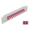 Delock 10 Zoll LWL Patchpanel 12 Port LC Duplex violett 1 HE grau
