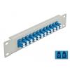 Delock 10 Zoll LWL Patchpanel 12 Port LC Duplex blau 1 HE grau