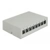 Delock Keystone Patchpanel 8 Port grau