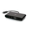 C2G USB C to HDMI, VGA, USB A, Ethernet Adapter - 4K 30Hz - Black - Dockingstation - USB-C / Thunderbolt 3 - HDMI, VGA - 1GbE