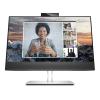 HP E24m G4 Conferencing - E-Series - LED-Monitor - 60.5 cm (23.8") - 1920 x 1080 Full HD (1080p) @ 75 Hz - IPS - 300 cd / m² - 1000:1 - 5 ms - HDMI, DisplayPort, USB-C - Lautsprecher - Silber (Halter), schwarzer Kopf