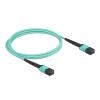 Delock LWL Kabel MPO Buchse zu MPO Buchse 12 Fasern, Polarität B, Multimode OM4, 50 / 125 µm, 2 m