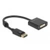 Delock Adapter DisplayPort 1.2 Stecker zu DVI Buchse 4K Aktiv schwarz