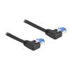 Delock - Patch-Kabel - RJ-45 (M) links gewinkelt zu RJ-45 (M) links gewinkelt - 2 m - 6 mm - S / FTP - CAT 6a - geschirmt, halogenfrei - Schwarz