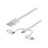 StarTech.com USB Lightning Kabel - USB-C Micro-B Laddekabel - 1m - geflochten - Silber - USB auf Lightning Kabel - USB zu USB C - USB-Kabel - USB (M) zu Micro-USB Typ B, Lightning, 24 pin USB-C (M) - 1 m - Silber