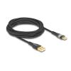 Delock - USB-Kabel - USB (M) zu 24 pin USB-C (M) - USB 2.0 - 20 V - 3 A - 3 m - Schnelladung - Schwarz, durchsichtig