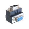 Delock Adapter VGA male / female 90° angled - VGA-Adapter - HD-15 (VGA) (M) zu HD-15 (VGA) (W) - 90° Stecker