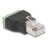 Delock - Netzwerkadapter - RJ-45 (M) zu 4-poliger Anschlussblock (W) - Schwarz, grün