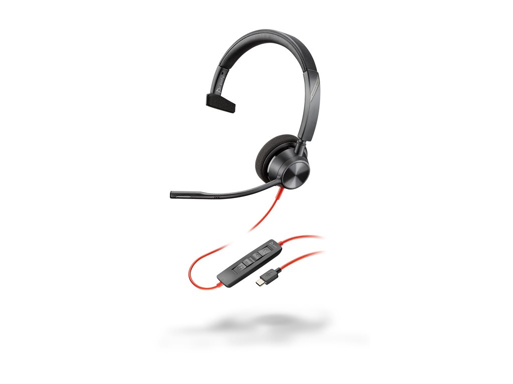 Poly Blackwire 3310 - Blackwire 3300 series - Headset - On-Ear - kabelgebunden - USB-C - Schwarz - UC-zertifiziert - Replaces Poly SKU 213929-101
