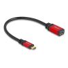 Delock - USB-Adapter - 24 pin USB-C (M) zu USB Typ A (W) - 15 cm - bis zu 10 Gbps Datentransferrate, vergoldete Kontakte - Schwarz / Rot