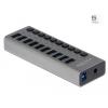 Delock Externer SuperSpeed USB Hub mit 10 Ports + Schalter