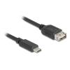 Delock - USB-Kabel - 24 pin USB-C (M) zu USB (W) umkehrbar - USB 2.0 - 3 A - 2 m - einfache USB - Schwarz