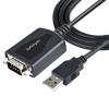 StarTech.com 3ft (1m) USB to Serial Cable with COM Port Retention, DB9 Male RS232 to USB Converter, Straight Through USB to Serial Adapter for PLC / Printer / Scanner - Prolific IC, Automatic Handshake, Windows / Mac OS - Serieller Adapter - USB - RS-232