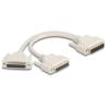 Delock - Serieller Splitter - DB-25 (M) zu DB-25 (W) - 30 cm - Daumenschrauben - beige