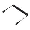 StarTech.com 1m USB C auf USB C Kabel, hochbelastbares Spiralkabel zum Laden und Synchronisieren, USB C 2.0 Kabel, robuste Aramidfaser, Schnellladekabel mit EMI Schutz, schwarz (R2CCC-1M-USB-CABLE) - USB-Kabel - 24 pin USB-C (M) zu 24 pin USB-C (M) -