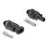 Delock DL4 Solar Konnektoren zum Crimpen, Stecker und Buchse, schwarz 2 Stück