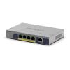 NETGEAR GS105P - Switch - unmanaged - 1 x 10 / 100 / 1000 + 4 x 10 / 100 / 1000 (PoE+) - Desktop, wandmontierbar - PoE+ (63 W)