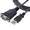 StarTech.com 3ft (1m) USB to Serial Cable, DB9 Male RS232 to USB Converter, USB to Serial Adapter for PLC / Printer / Scanner / Network Switches, USB to COM Port Adapter - Prolific IC, Automatic Handshake, Windows / macOS (1P3FP-USB-SERIAL) - Kabel seriel