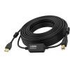In-Line-Booster auf halber Strecke des Kabels - vergoldete Anschlüsse - Ferritkerne an beiden Enden - Bandbreite 480 Mbps - USB-A (m) zu USB-B (m) - Durchmesser 4,8 mm - 28+24 AWG - 10 m - schwarz