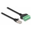 Delock RJ45 Kabel Cat.6 Stecker zu Terminalblock Adapter 1 m 2-teilig